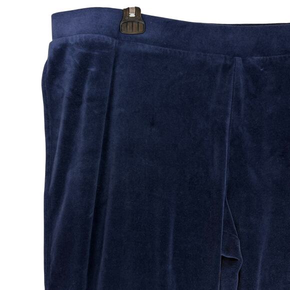 Weekends By Chico's Pants Womens 3 Blue Velvet High-Rise Elastic Waist Pull On - Picture 6 of 13